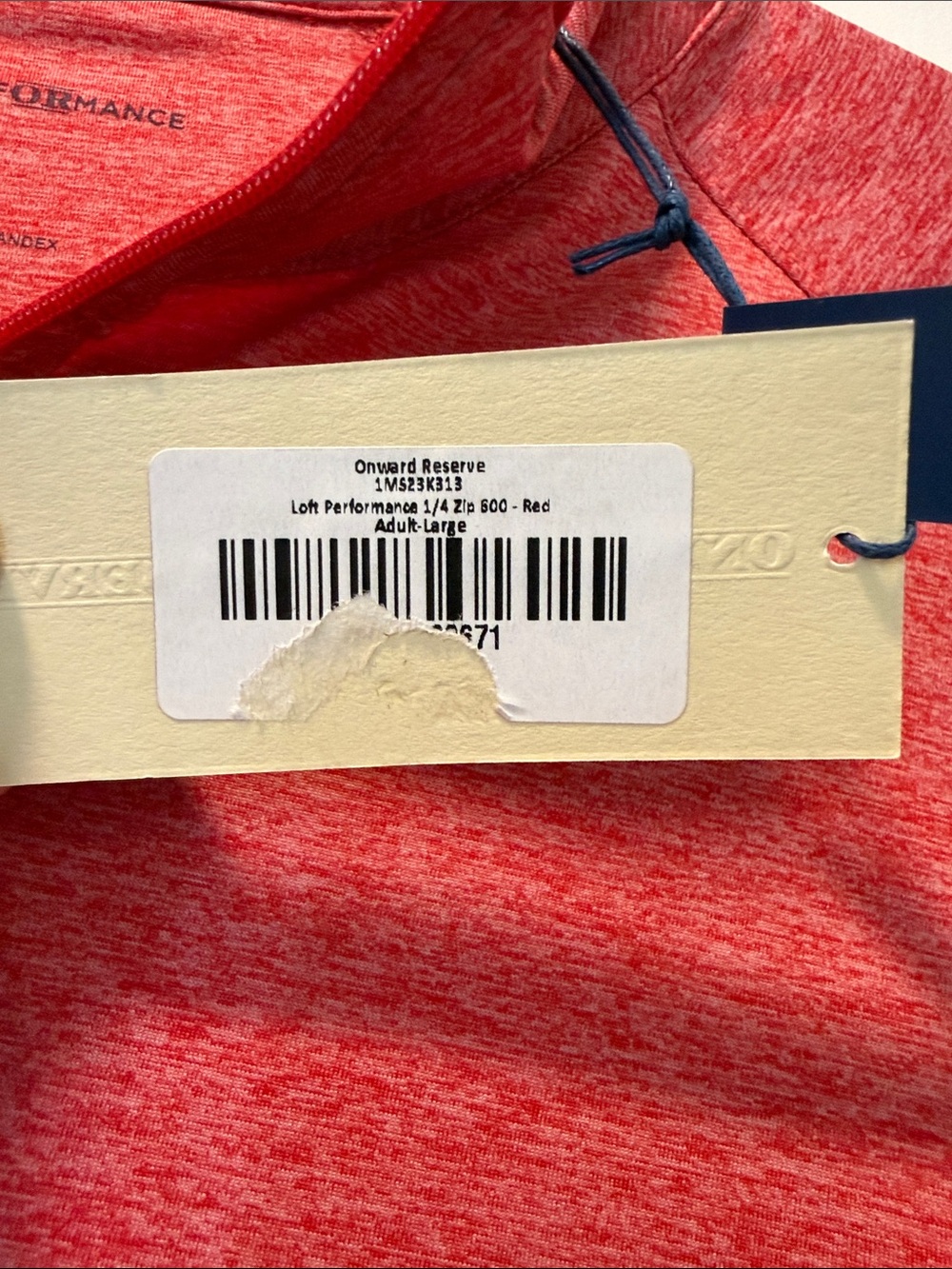 NWT Onward Reserve Performance Quarter-Zip Long Sleeve Shirt - Red - Picture 4 of 5
